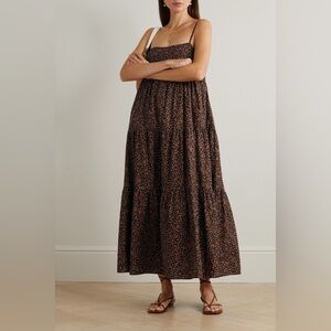 Matteau Floral-print tiered cotton-poplin maxi dress